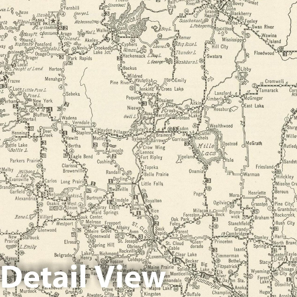 Historic Map : Minnesota 1925 , Vintage Wall Art