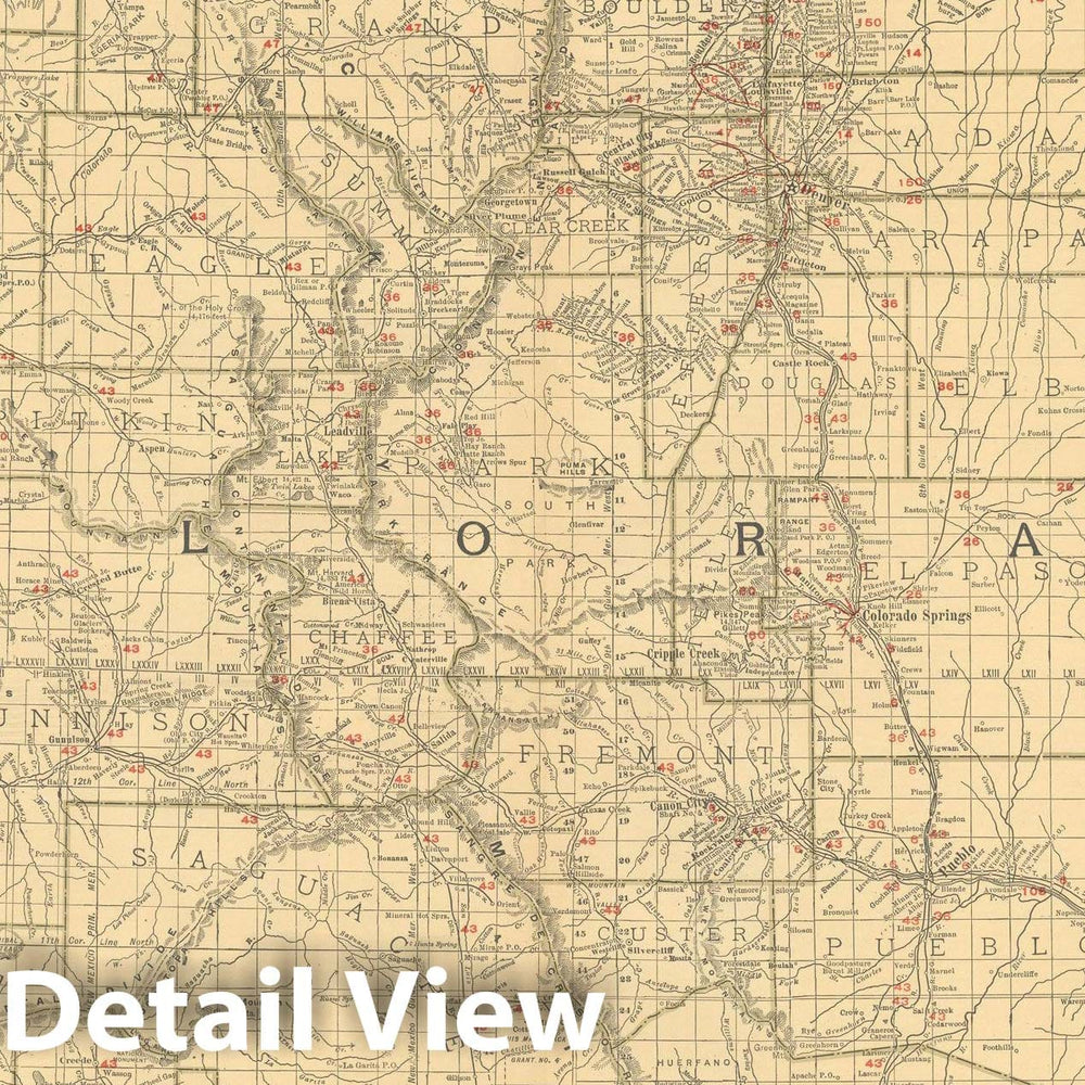 Historic Map : Colorado 1925 , Vintage Wall Art