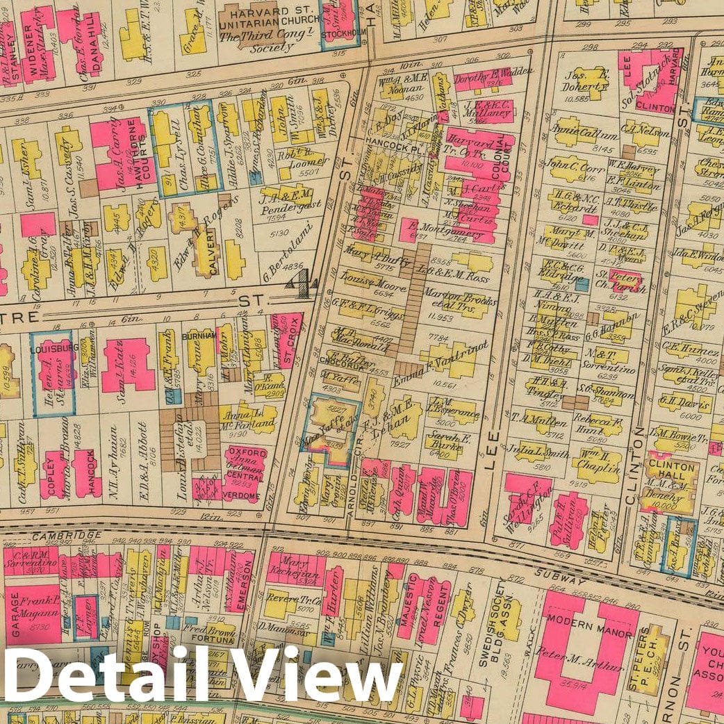 Historic Map : Atlas City of Cambridge, Massachusetts, Cambridge 1930 Plate 015 , Vintage Wall Art