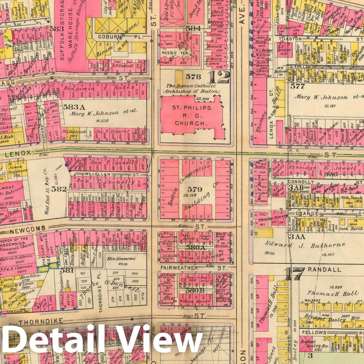Historic Map : Atlas of Boston Proper, 1902 Plate 029 , Vintage Wall Art