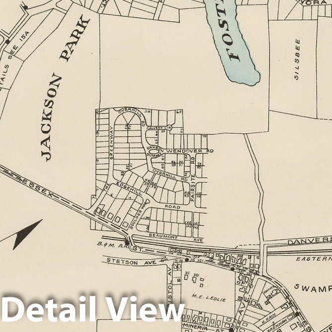 Historic Map : Atlas of Lynn, Nahant & Swampscott, Lynn & Swampscott 1924 Plate 16B , Vintage Wall Art