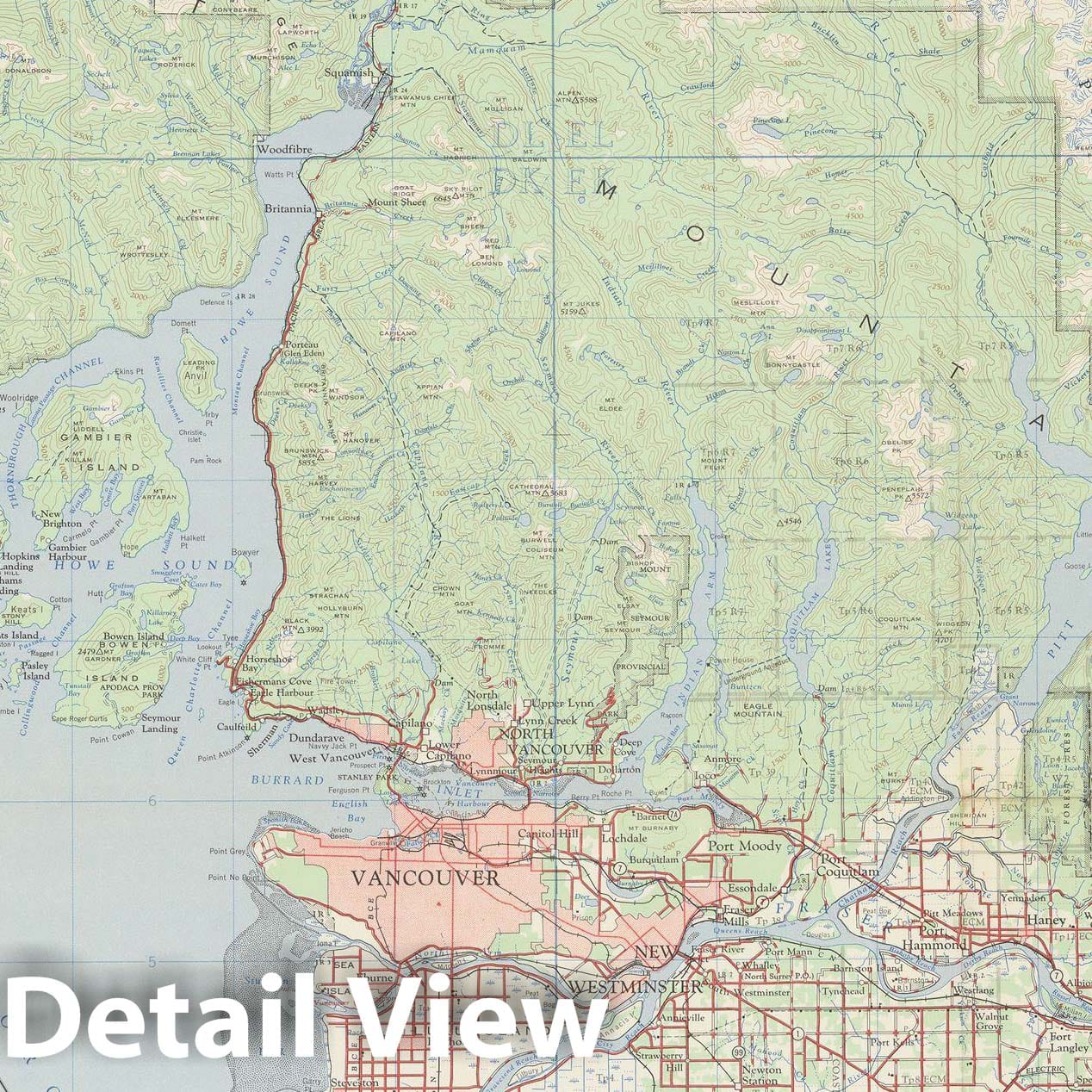 Historic Map : Vancouver 1959 Topographic Map , Vintage Wall Art