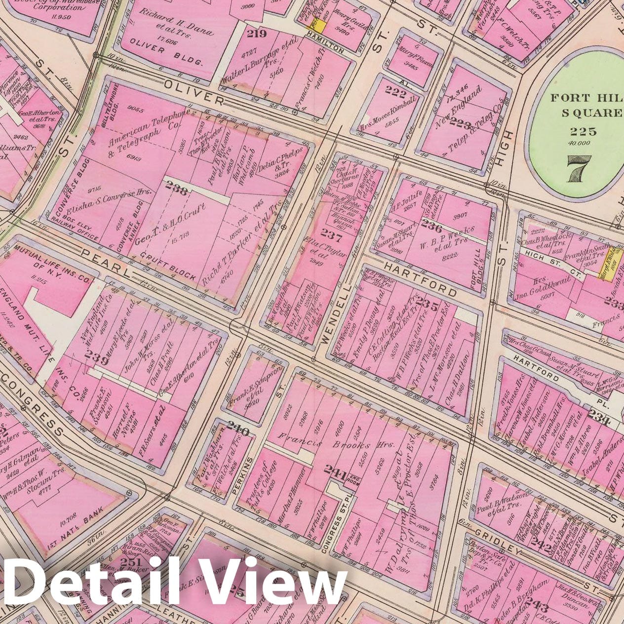 Historic Map : Atlas City of Boston: Boston Proper and Back Bay, Boston 1908 Plate 010 , Vintage Wall Art