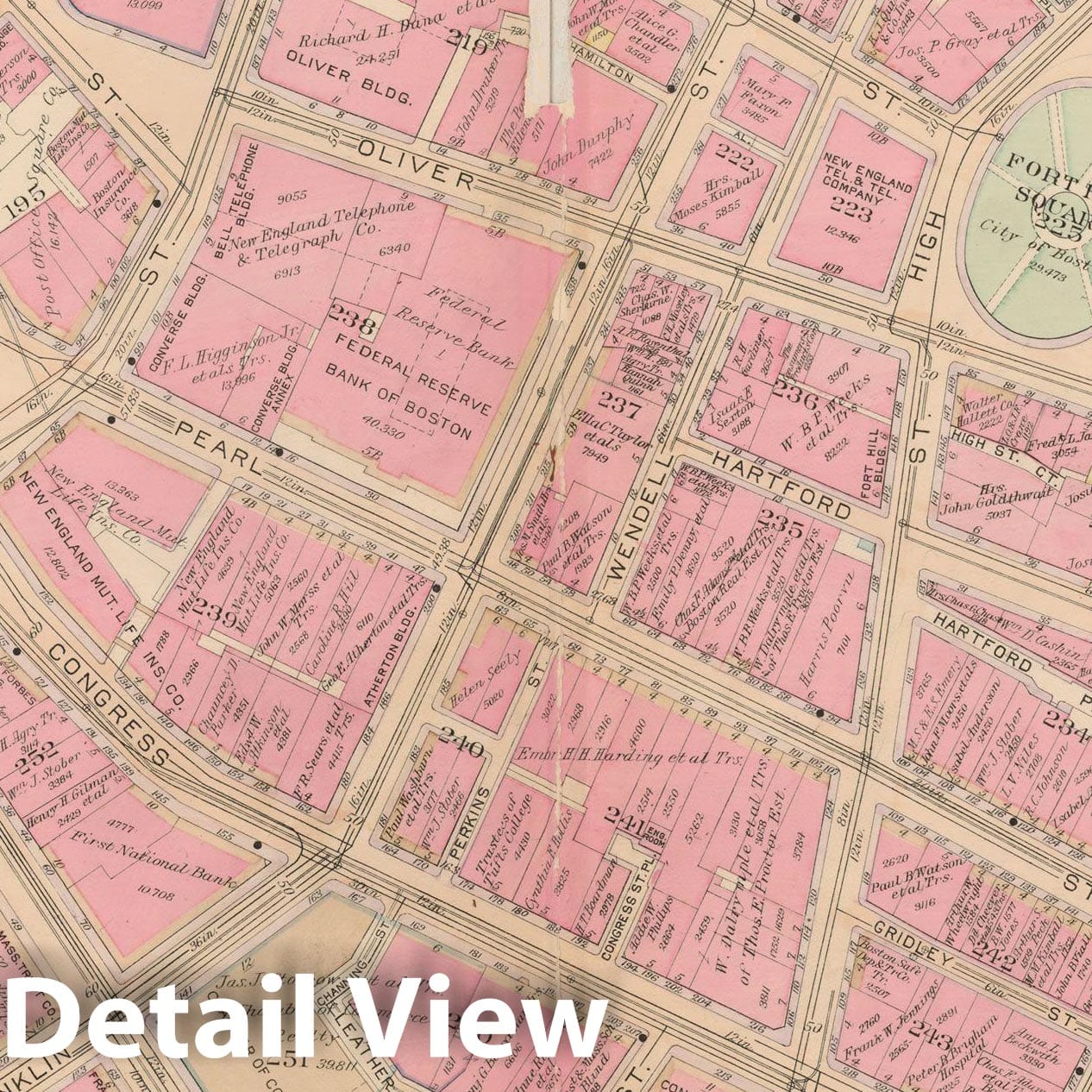 Historic Map : Atlas City of Boston, Boston Proper and Back Bay, Boston 1922 Plate 010 , Vintage Wall Art