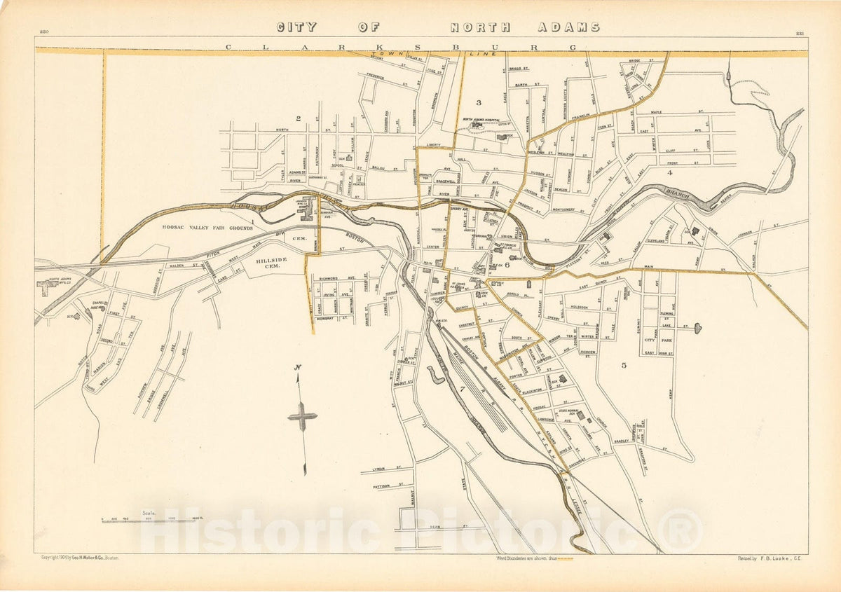 Historic Map : North Adams 1908 , Topographical Atlas of Massachusetts , Vintage Wall Art