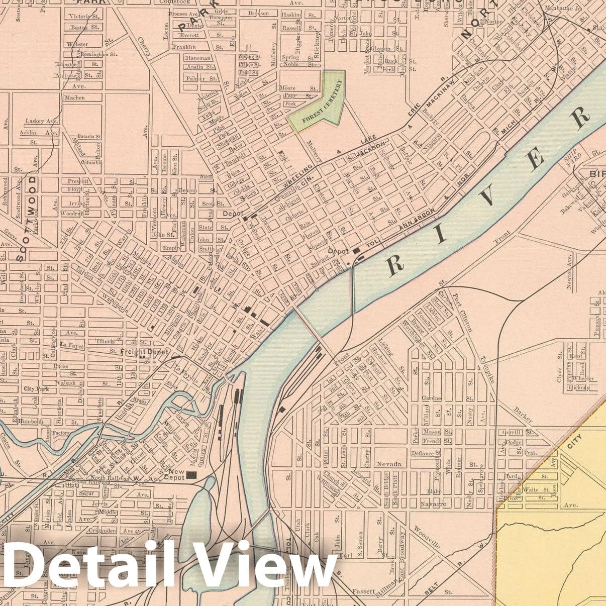 Historic Map : Saint Paul & Toledo 1894 , Vintage Wall Art
