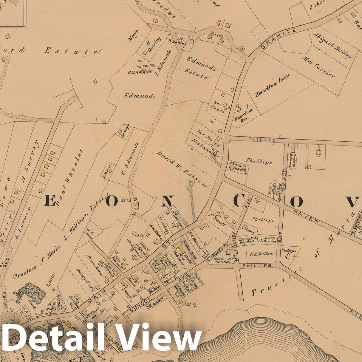 Historic Map : Atlas City of Gloucester and Town of Rockport 1884 Plate 020 , Vintage Wall Art