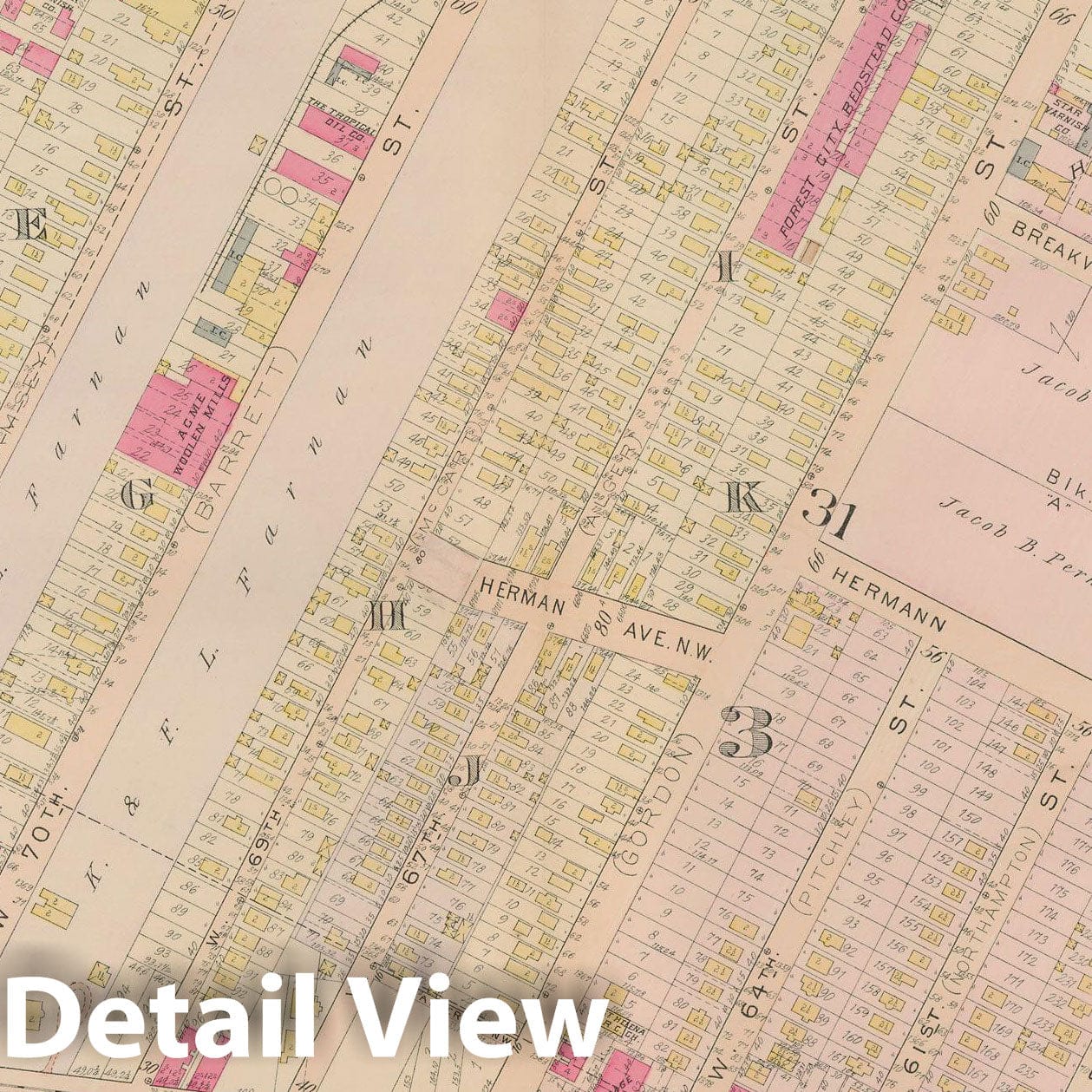 Historic Map : Plat Book of The City of Cleveland, Vol. Two, 1912 Plate 012 , Vintage Wall Art