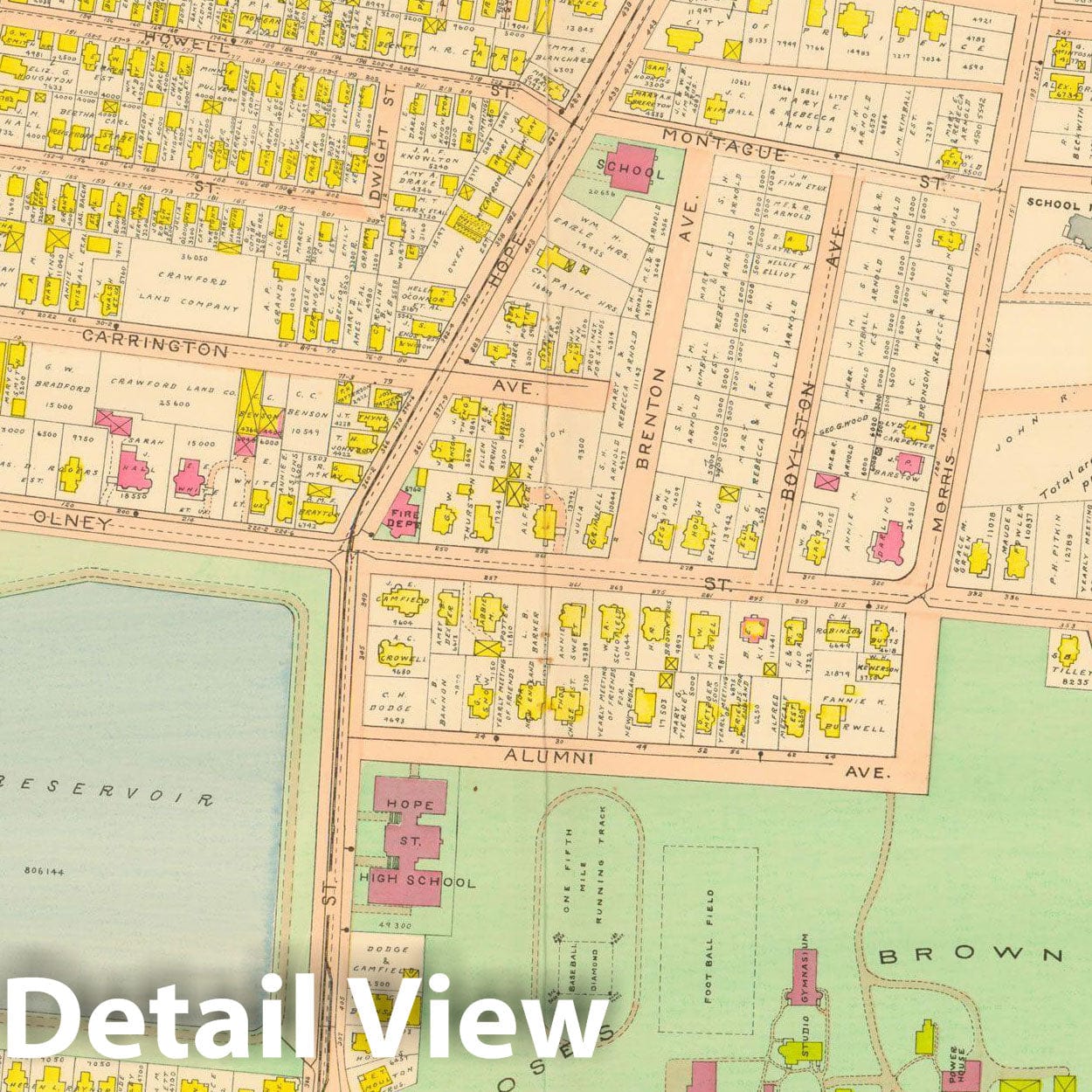 Historic Map : Atlas City of Providence Rhode Island, Providence 1908 Plate 006 , Vintage Wall Art