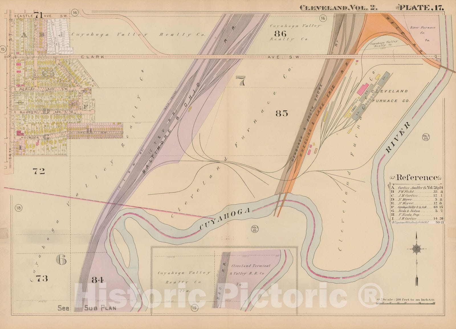 Historic Map : Plat Book of The City of Cleveland, Vol. Two, 1912 Plate 017 , Vintage Wall Art