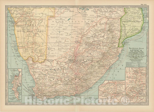 Historic Map : Africa 1914 , Century Atlas of the World, v3, Vintage Wall Art