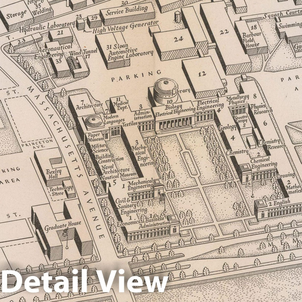 Historic Map : MIT 1944 , Vintage Wall Art
