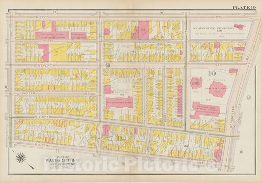 Historic Map : Atlas City of Boston: South Boston 1919 Plate 010 , Vintage Wall Art