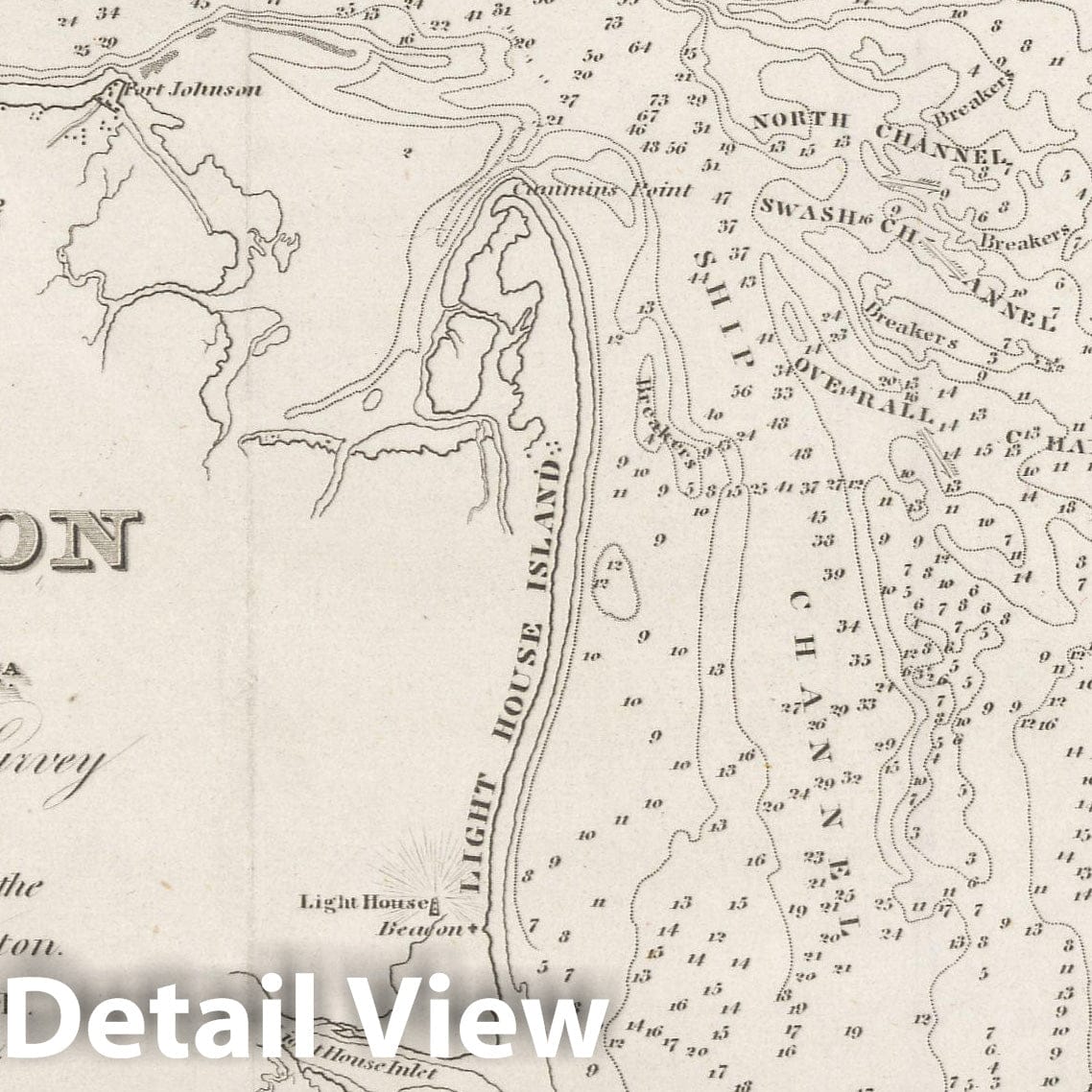 Historic Map : American Coast Pilot, 12th Edition, Charleston 1842 , Vintage Wall Art