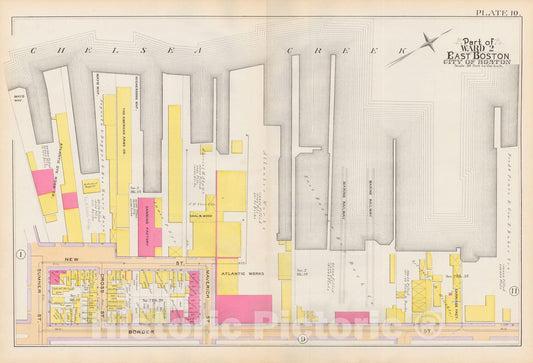 Historic Map : Atlas City of Boston, Vol. 9, East Boston 1892 Plate 010 , Vintage Wall Art