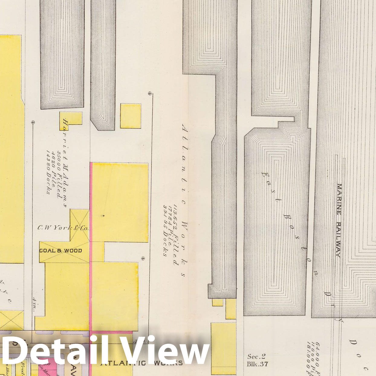 Historic Map : Atlas City of Boston, Vol. 9, East Boston 1892 Plate 010 , Vintage Wall Art