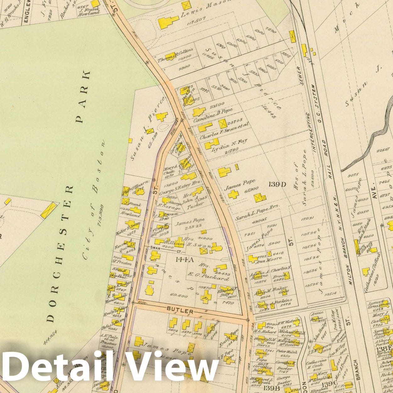 Historic Map : Atlas City of Boston, Vol. 5, Dorchester, Dorchester 1898 Plate 034 , Vintage Wall Art