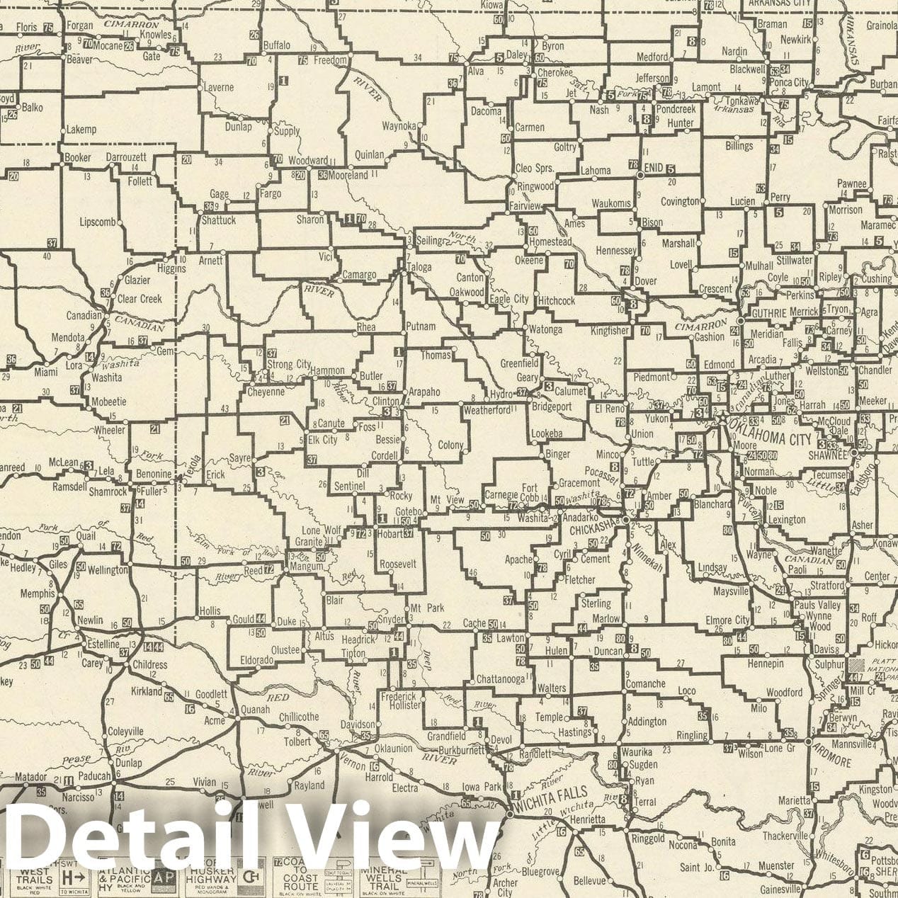 Historic Map : Oklahoma 1925 , v2, Vintage Wall Art