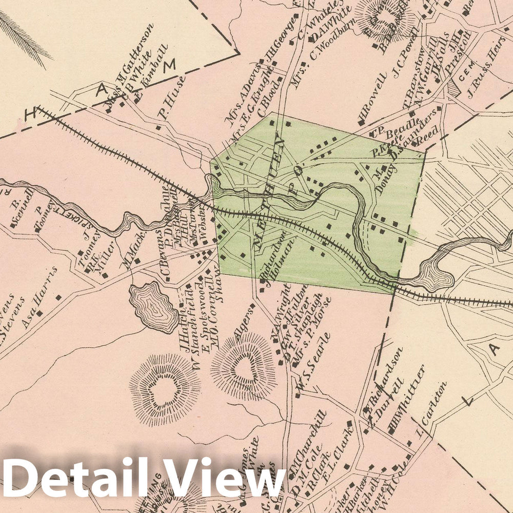 Historic Map : Atlas of Essex County, Methuen 1884 , v2, Vintage Wall Art
