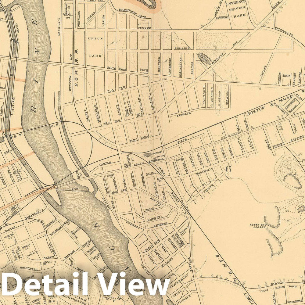 Historic Map : Atlas of Massachusetts, Lawrence 1904 , Vintage Wall Art