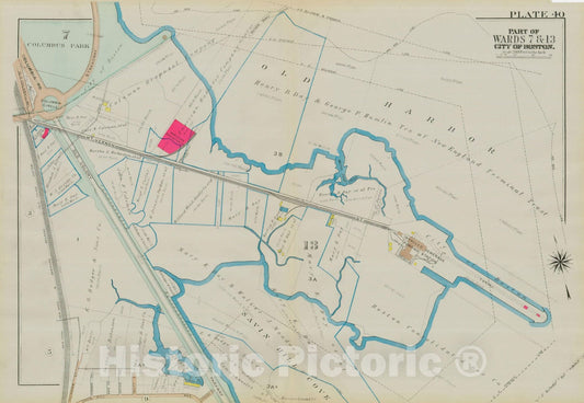 Historic Map : Atlas City of Boston, Dorchester, Dorchester 1933 Plate 040 , Vintage Wall Art