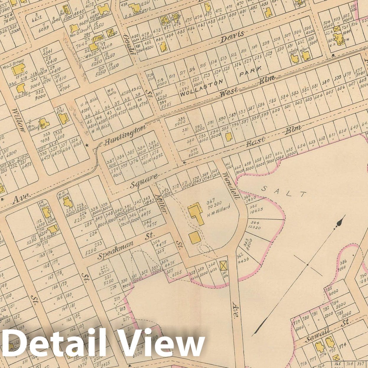 Historic Map : Atlas City of Quincy, Norfolk County, Mass., Quincy 1897 Plate 023 , Vintage Wall Art