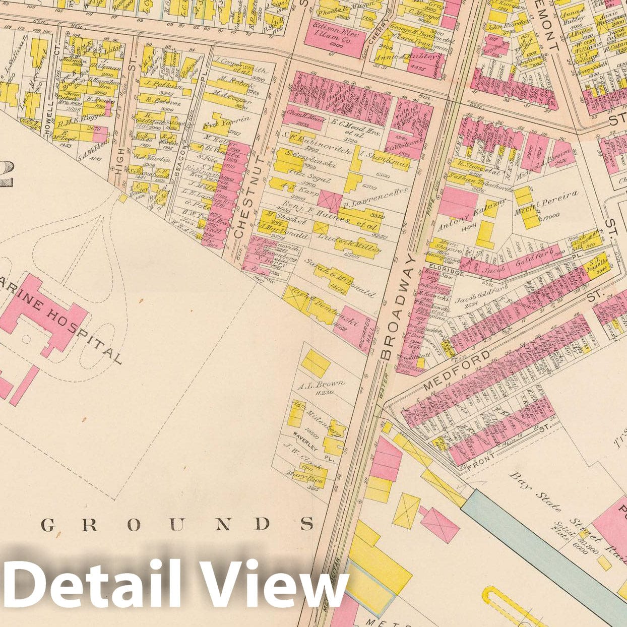 Historic Map : Atlas of Chelsea, Revere and Winthrop, Chelsea 1914 Plate 001 , Vintage Wall Art