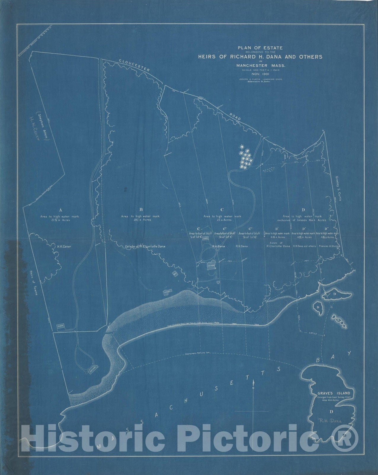 Historic Map : Manchester & Manchester By The Sea 1901 , Vintage Wall Art