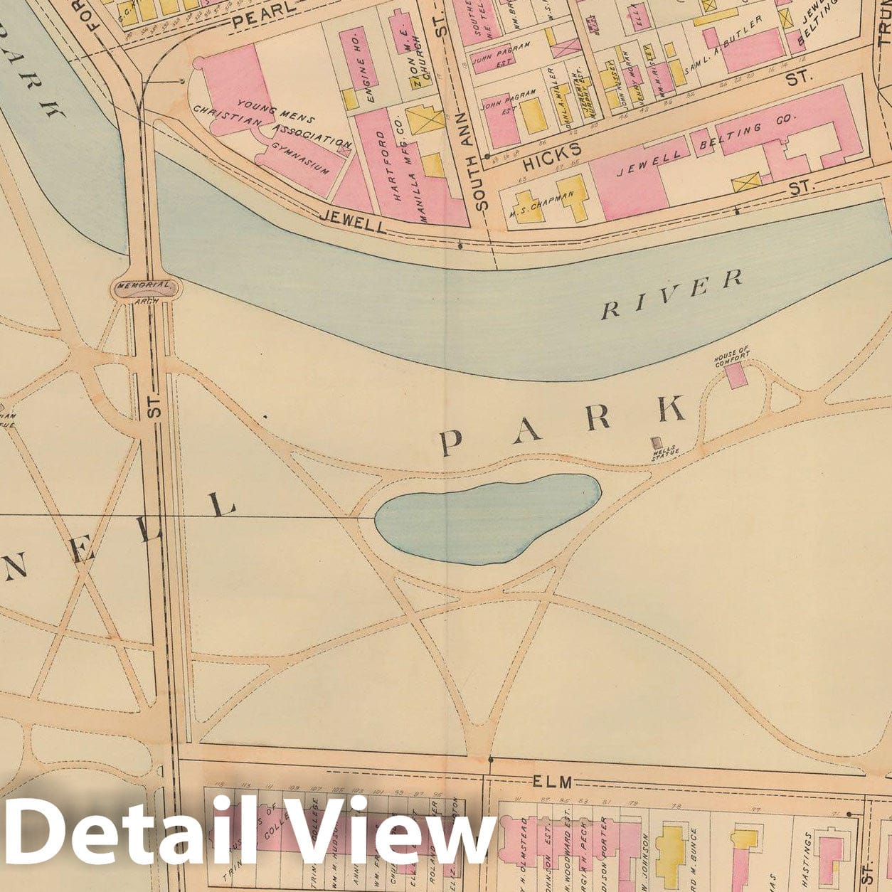 Historic Map : Atlas City of Hartford, Hartford 1896 Plate 004 , Vintage Wall Art