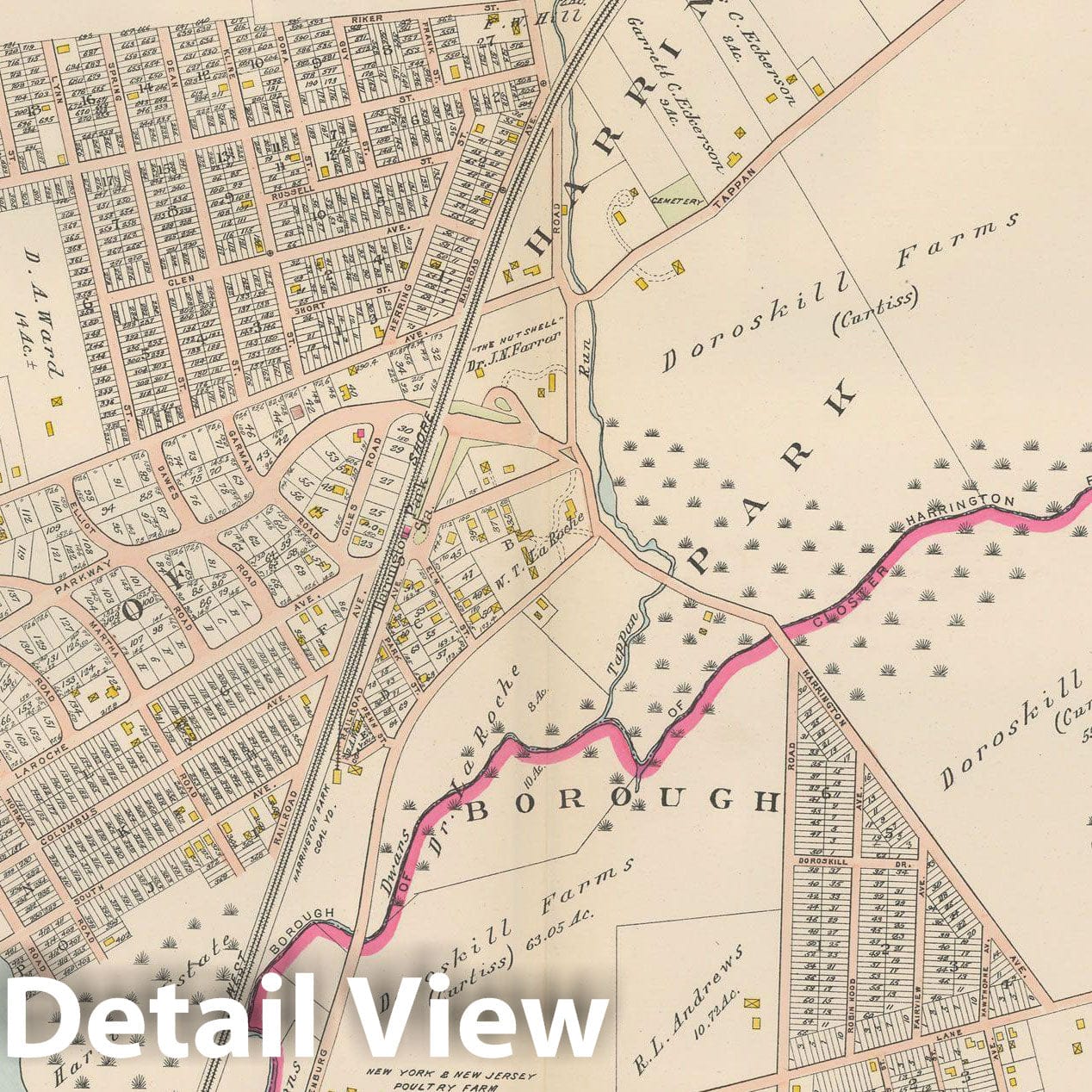 Historic Map : Atlas of Bergen County, New Jersey, Volume One, Closter & Harrington Park & Norwood 1912 Plate 024 , Vintage Wall Art