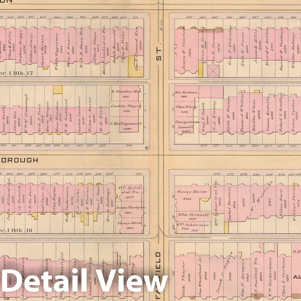 Historic Map : Atlas City of Boston, City Proper, Vol. 2, Boston 1888 Plate 037 , Vintage Wall Art