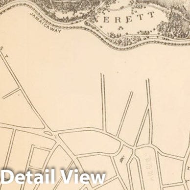 Historic Map : Emerald Necklace: Arboretum to Fens 1895 , Vintage Wall Art