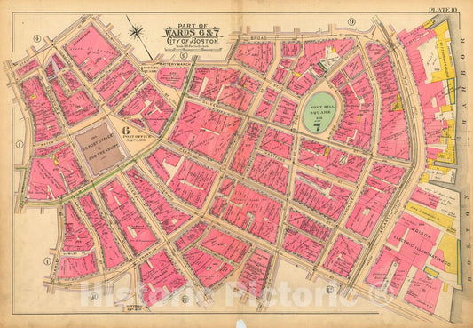 Historic Map : Atlas of Boston Proper, 1902 Plate 010 , Vintage Wall Art