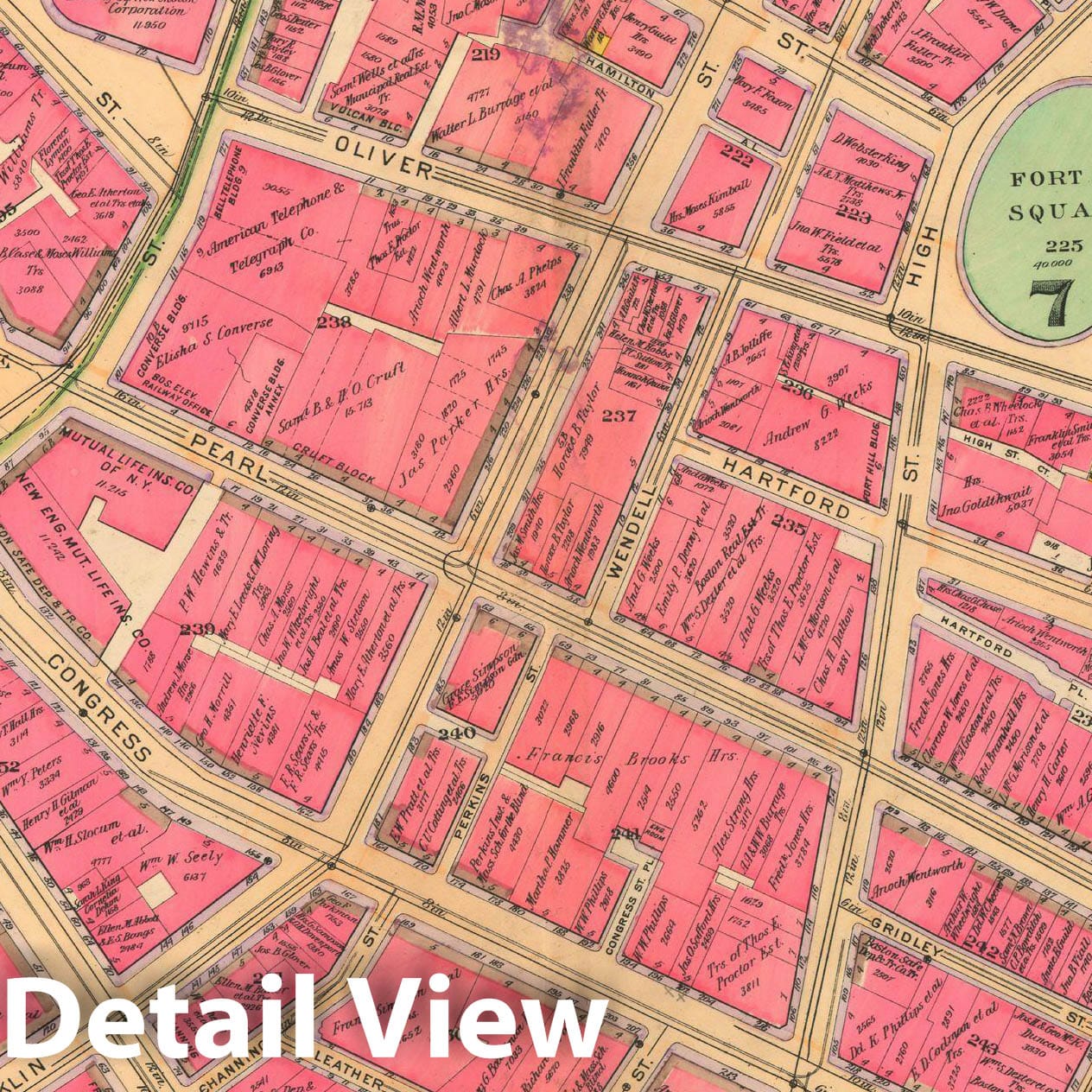 Historic Map : Atlas of Boston Proper, 1902 Plate 010 , Vintage Wall Art