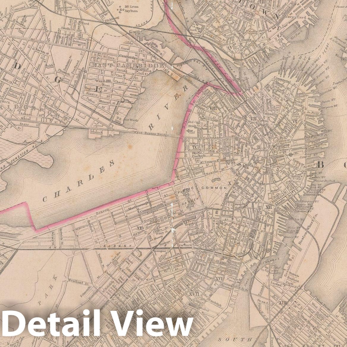 Historic Map : Boston 1879 , v2, Vintage Wall Art