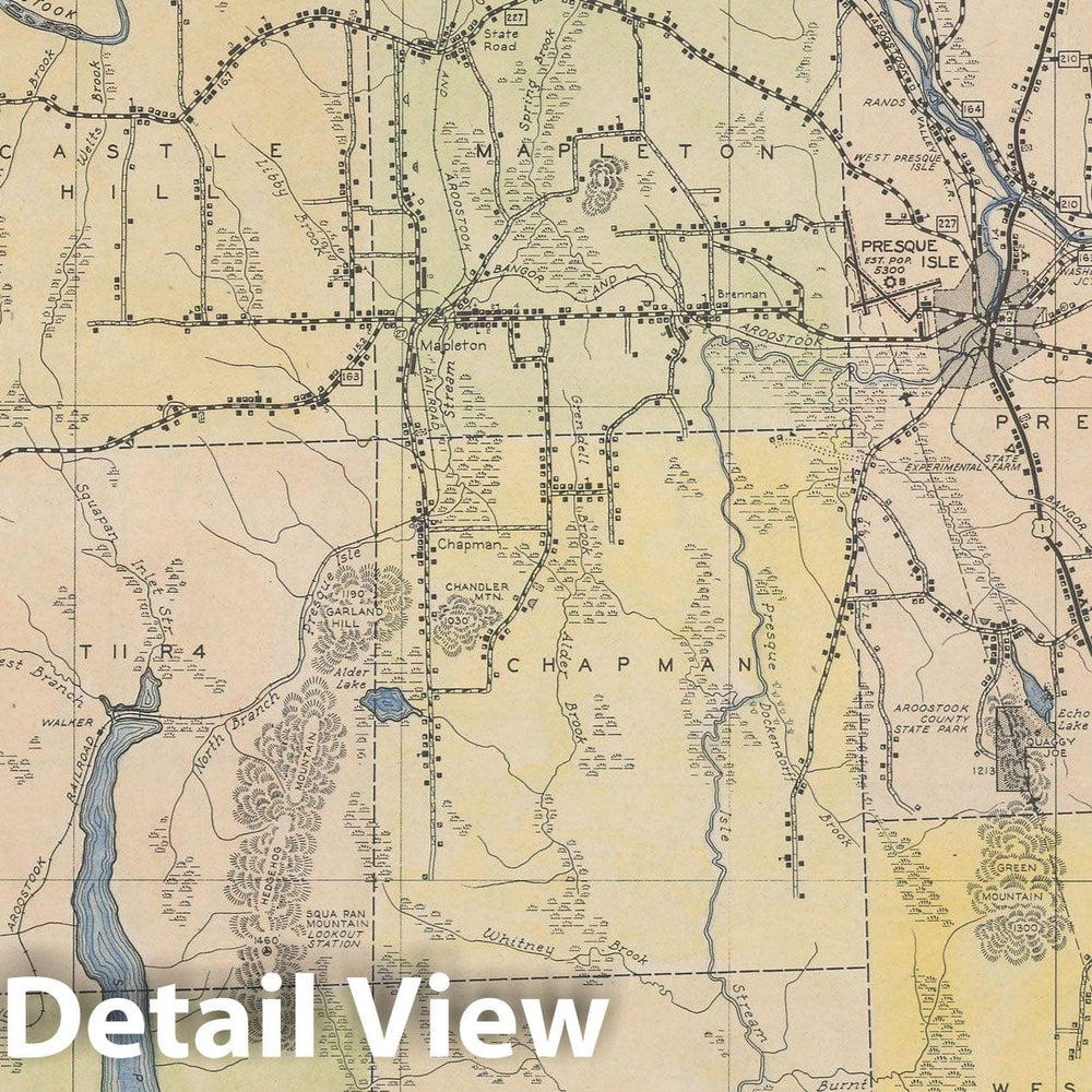 Historic Map : Maine General Highway County Maps, Aroostook 1938 Plate 008 , Vintage Wall Art