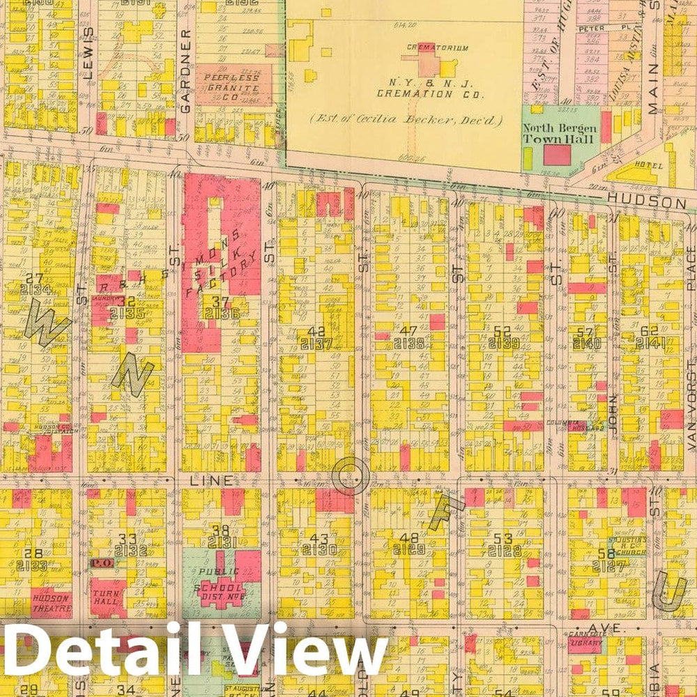 Historic Map : Atlas of Hudson County New Jersey, North Bergen & Union & West Hoboken 1909 Plate 011 , Vintage Wall Art