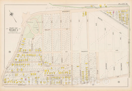Historic Map : Atlas City of Somerville, Somerville 1895 Plate 019 , Vintage Wall Art