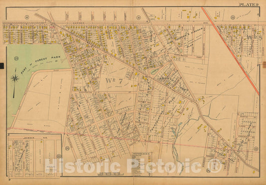 Historic Map : Atlas City of Springfield and The Town of Longmeadow 1910 Plate 009 , Vintage Wall Art
