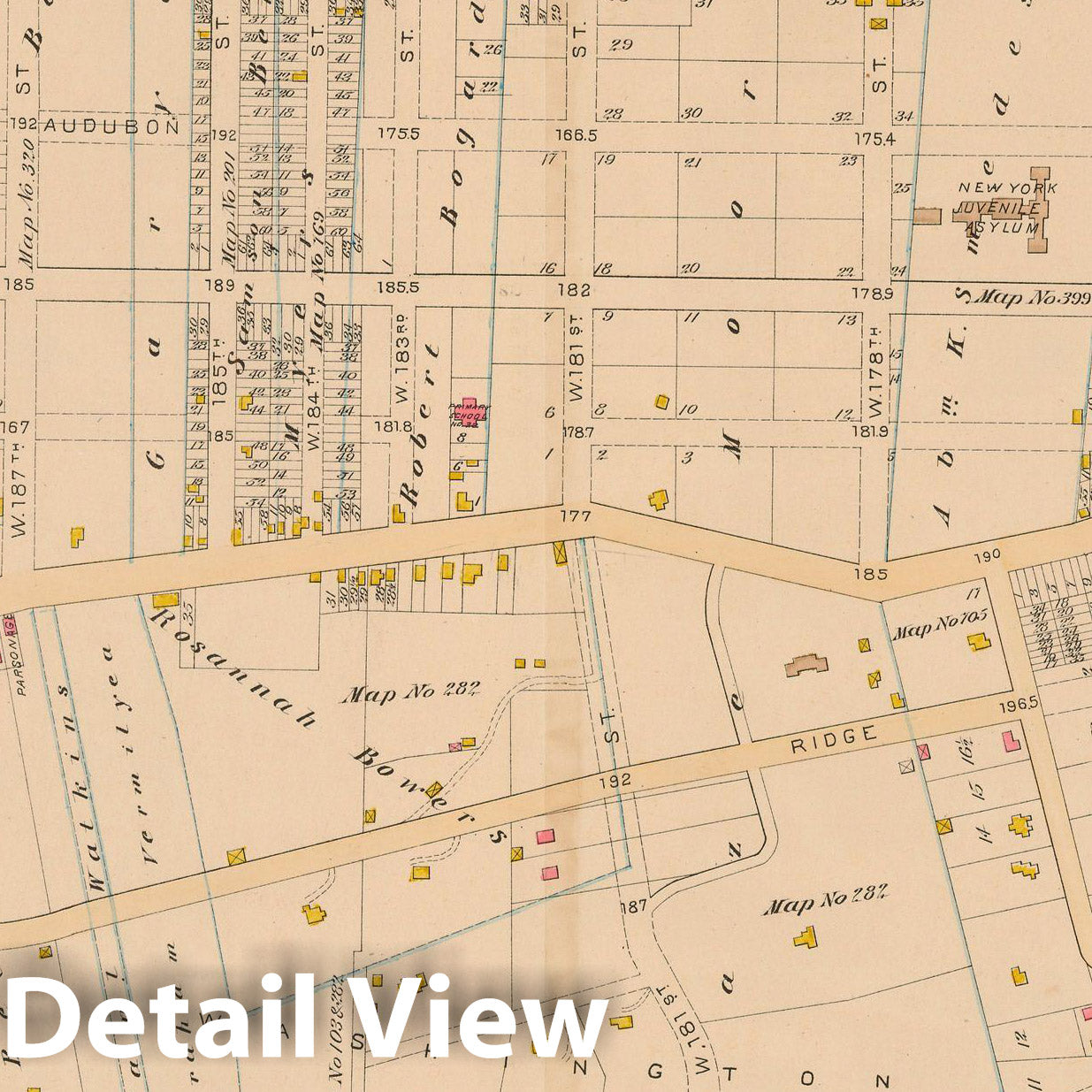 Historic Map : Manhattan & New York City 1885 Plate 031 , Robinson's Atlas City of New York , Vintage Wall Art