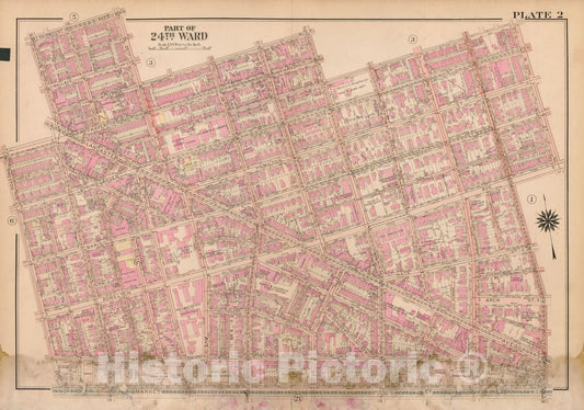 Historic Map : Atlas City of Philadelphia Wards 24,27,34,40,44&46 West Philadelphia, West Philadelphia 1927 Plate 002 , Vintage Wall Art