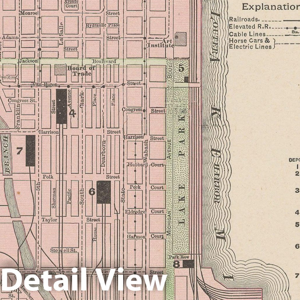 Historic Map : Chicago 1900 , Universal Atlas World , Vintage Wall Art
