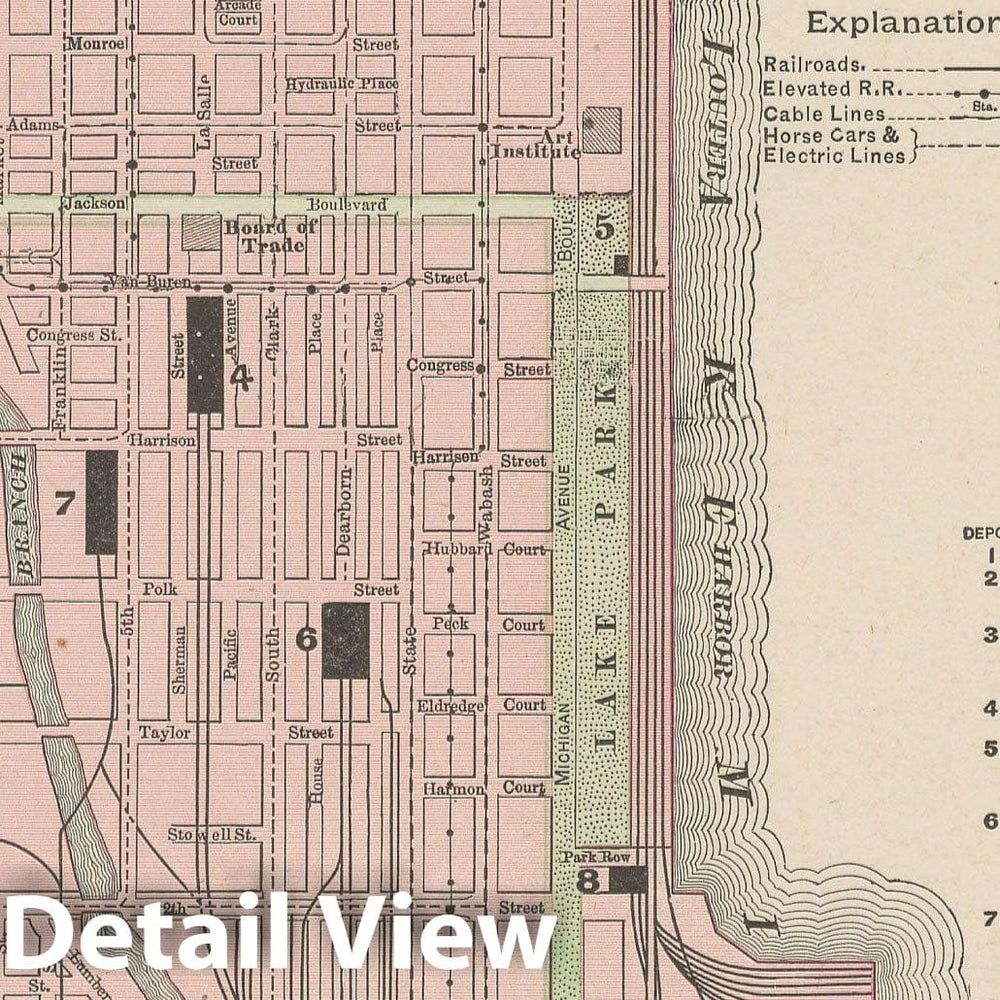 Historic Map : Chicago 1900 , Universal Atlas World , Vintage Wall Art