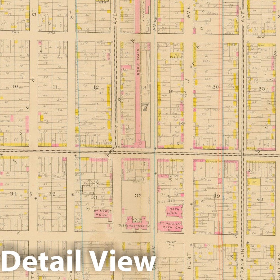 Historic Map : Atlas Entire City of Brooklyn Complete in One Volume, Brooklyn 1880 Plate 007 , Vintage Wall Art