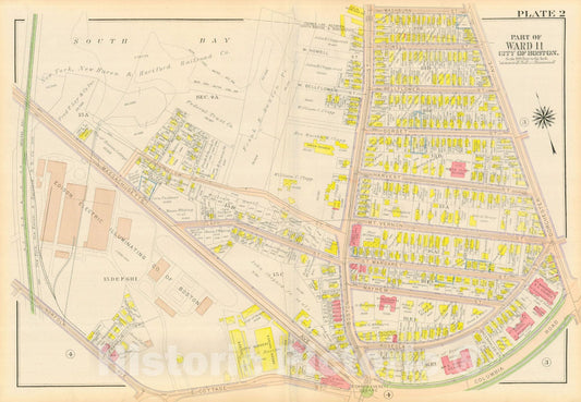 Historic Map : Atlas City of Boston, Dorchester, Dorchester 1918 Plate 002 , Vintage Wall Art