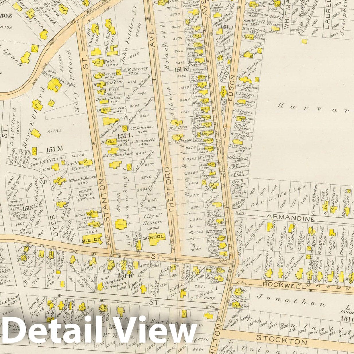 Historic Map : Atlas City of Boston, Vol. 5, Dorchester, Dorchester 1889 Plate 024 , Vintage Wall Art