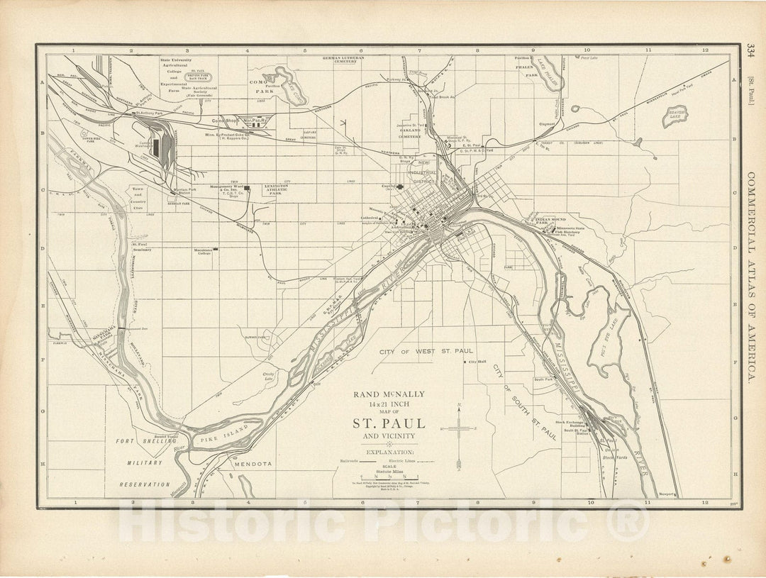 Historic Map : Commercial Atlas of America, 56th Edition, Saint Paul 1925 , Vintage Wall Art