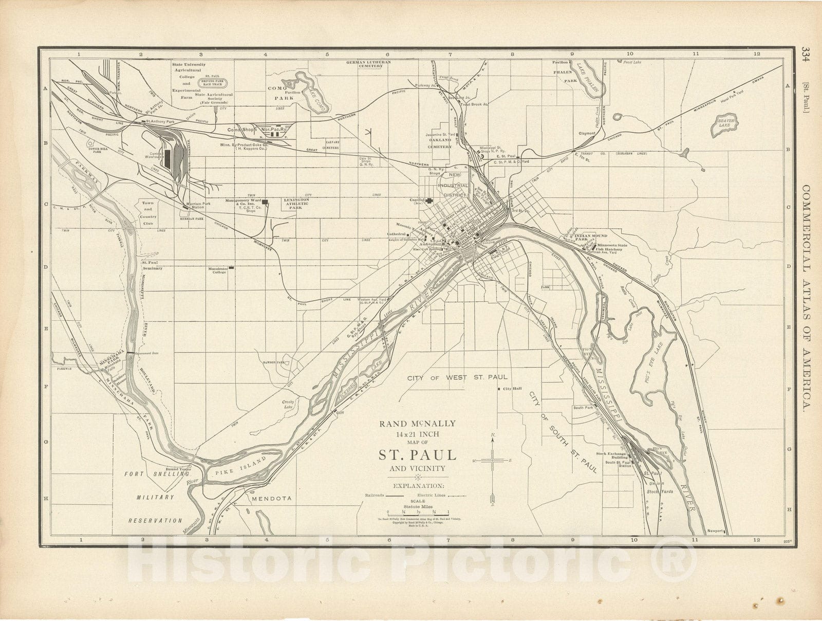 Historic Map : Commercial Atlas of America, 56th Edition, Saint Paul 1925 , Vintage Wall Art