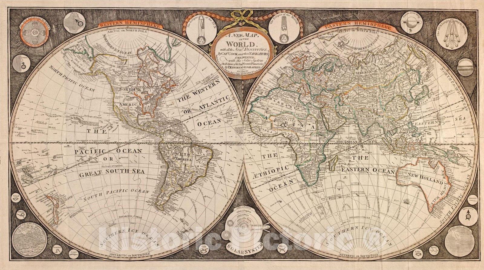 Historic Map : The World 1799 , Vintage Wall Art