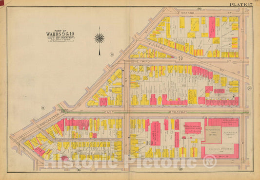 Historic Map : Atlas City of Boston: South Boston 1919 Plate 017 , v2, Vintage Wall Art
